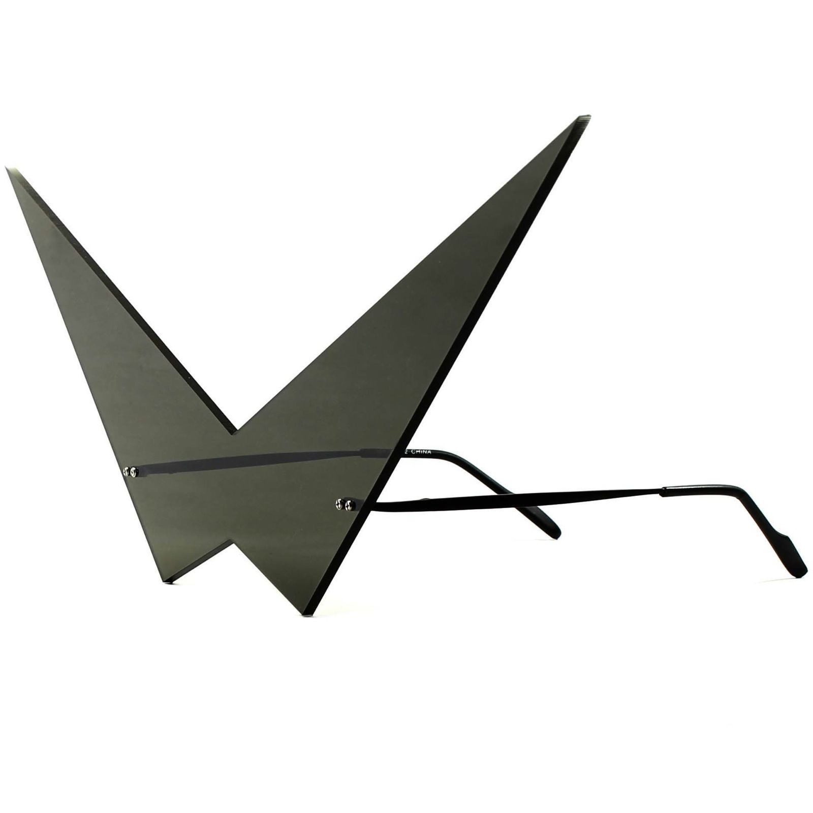 PY14-LRG_02 Large Pointy V Cartoon Anime Manga Costume Cosplay Party Futuristic Eyewear Sunglasses - Black - Large