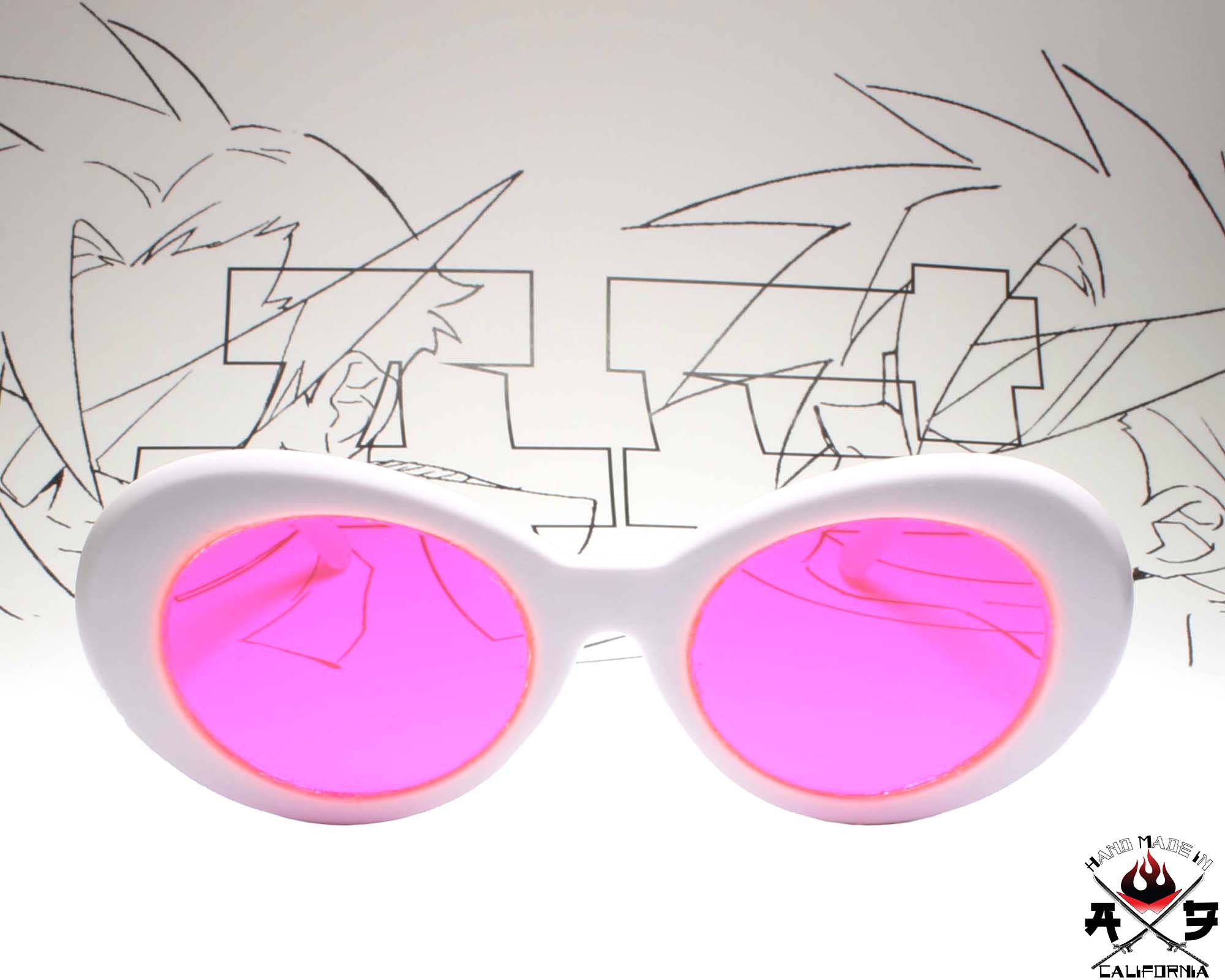 image_02-25 Ema Skye Inspired Glasses Pink Lenses w/ White Frame