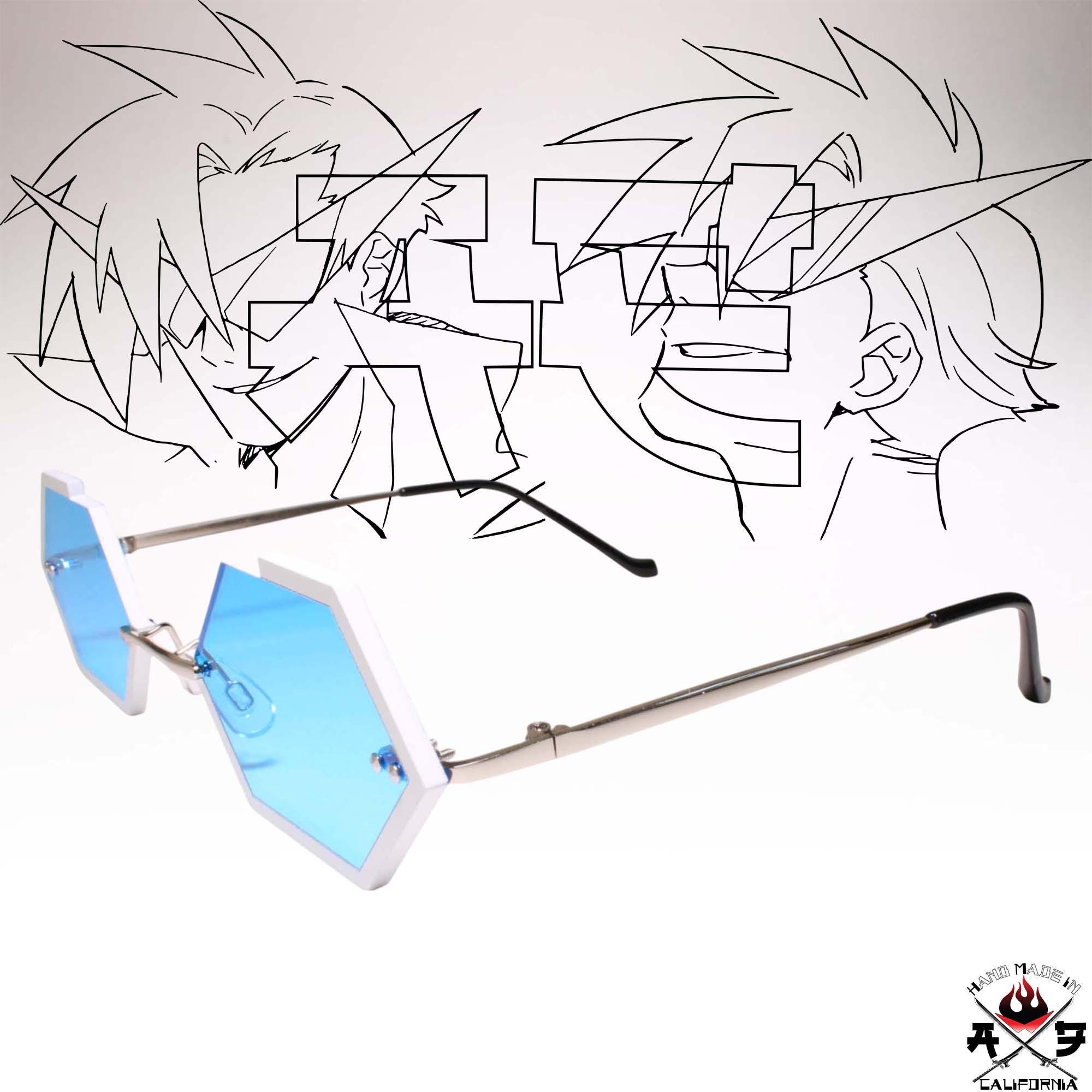 image_02 Inspired by Denki Kaminari Cosplay Costume Anime Party Rave Festival Blue Lens Sun Glasses